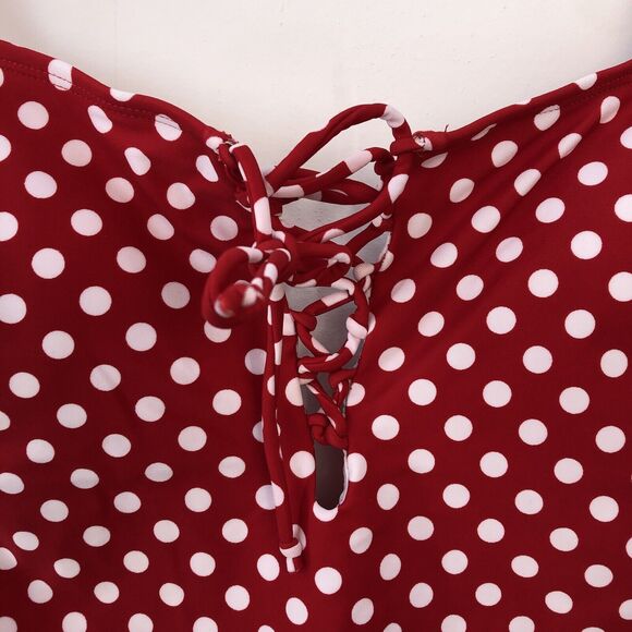 🏖️⛱️🏝️☀️Beach Joy Medium Bikini One Piece Red With White Polkadot Small - Picture 4 of 9